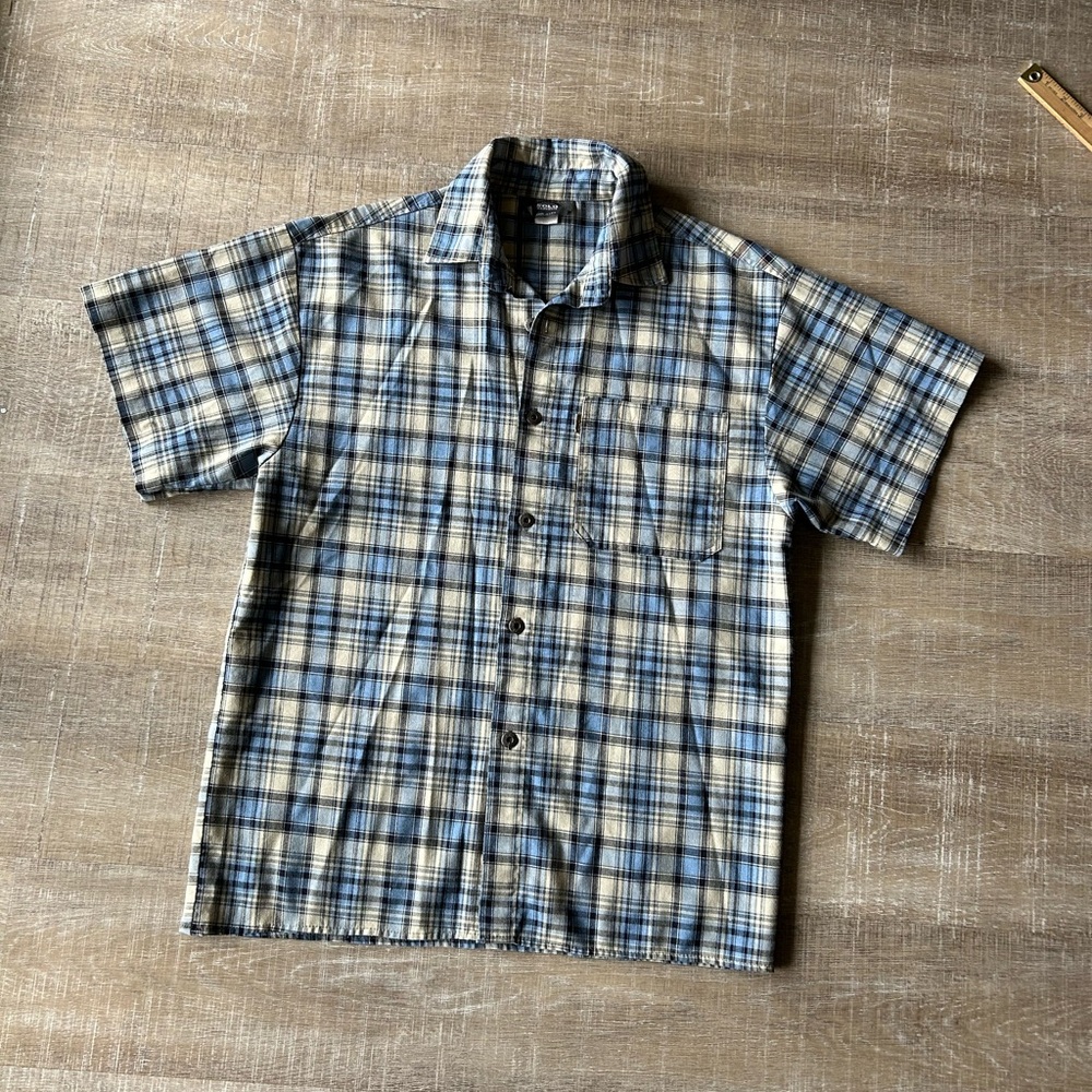 Vintage Solo Semore Shirt M Made In USA Cholo Chicano Plaid Button Up baggy EUC